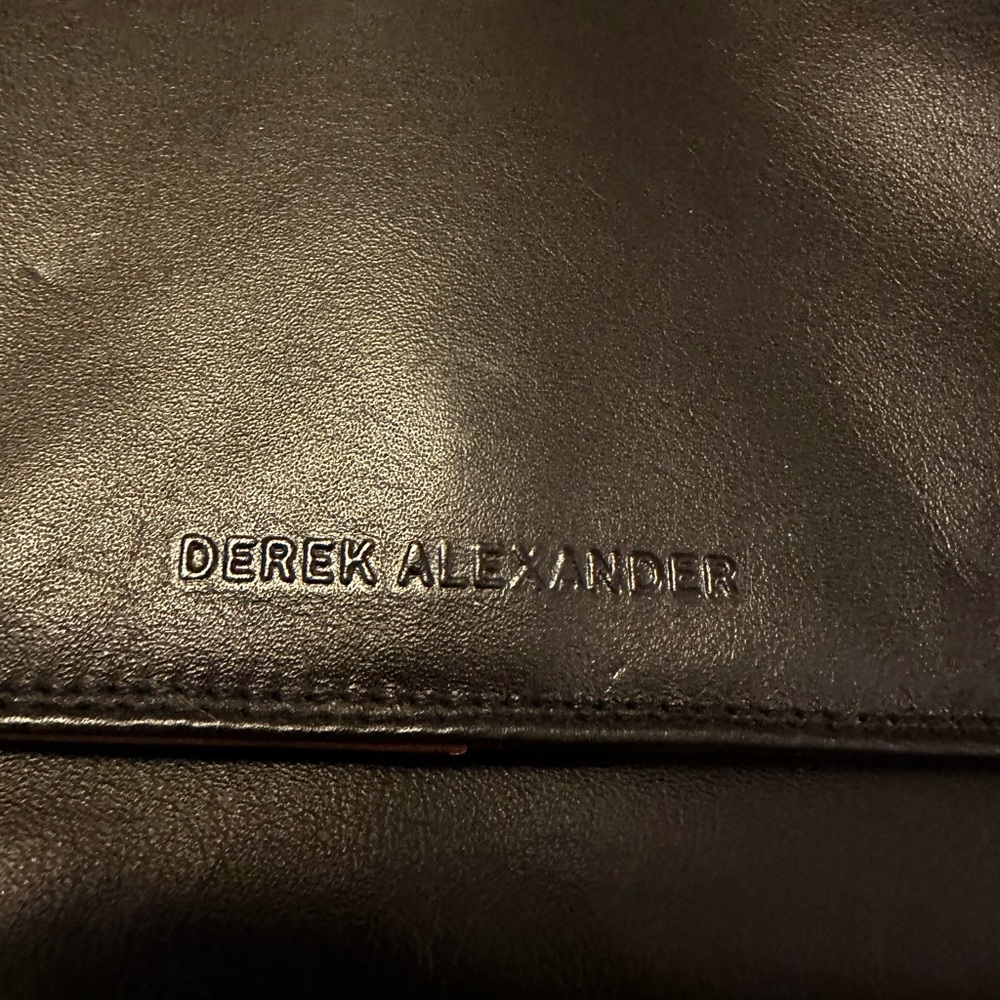 Derek Alexander, black leather Crossbody organizer bag. Excellent condition!